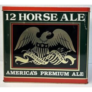 Genesse 12 Horse Ale Collector Tin America's Premium Ale Man Cave Bar Vintage